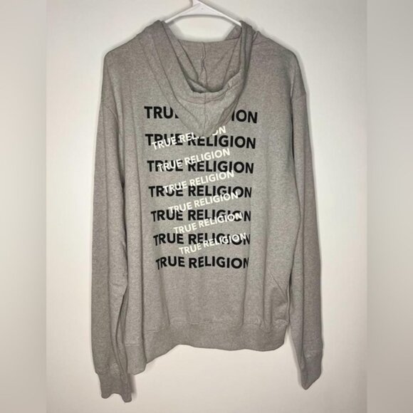 NWT TRUE RELIGION Hoodie Pullover Sweater with Front pocket‎ Style 108212 LARGE - Picture 1 of 8